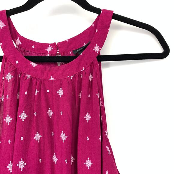Torrid Halter Tank Top Blouse Womens Size 1X Magenta Pink White Print - Picture 3 of 5